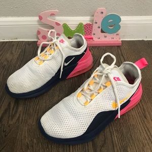 NIKE AIR MAX White/Pink/BlueNavy/yellow size 7 US